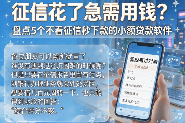 征信花了急需用钱？盘点5个不看征信秒下款的小额贷款软件