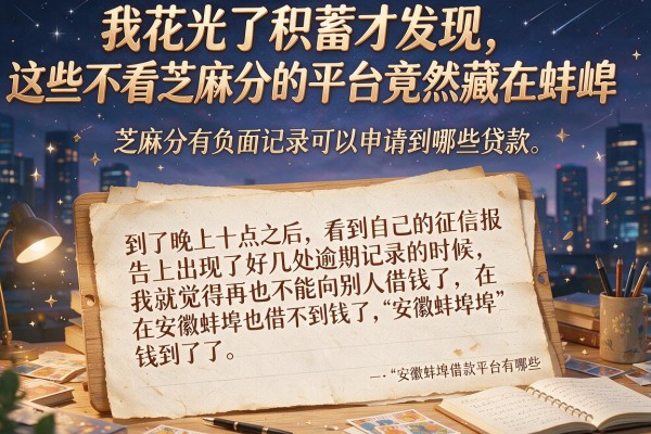 我花光了积蓄才发现，这些不看芝麻分的平台竟然藏在蚌埠