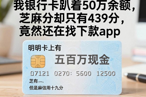 我银行卡趴着50万余额，芝麻分却只有439分，竟然还在找下款app