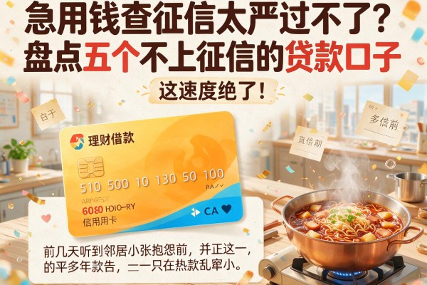 急用钱查征信太严过不了？盘点五个不上征信的贷款口子，这速度绝了！