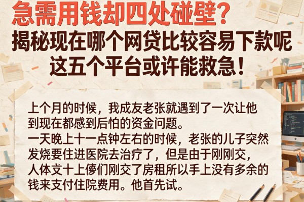 急需用钱却四处碰壁？揭秘现在哪个网贷比较容易下款呢，这五个平台或许能救急！