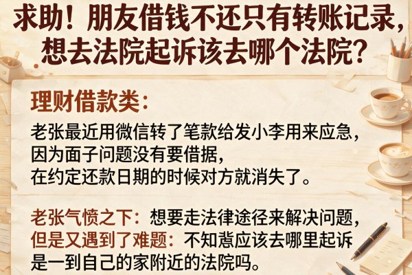 求助！朋友借钱不还只有转账记录，想去法院起诉该去哪个法院？