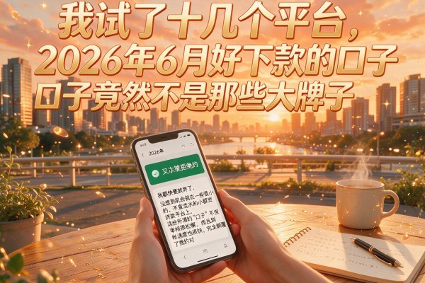 我试了十几个平台，发现2026年6月好下款的口子竟然不是那些大牌子