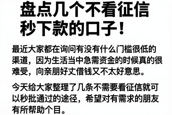 盘点几个不看征信秒下款的口子，审核宽松到不敢信