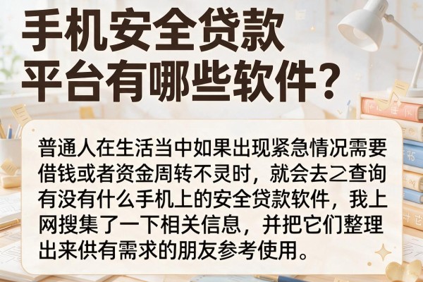 手机安全贷款平台有哪些软件？整理了几个靠谱的