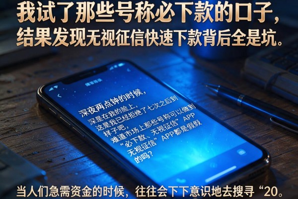 我试了那些号称必下款的口子，结果发现无视征信快速下款背后全是坑