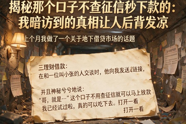 揭秘那个口子不查征信秒下款的:我暗访到的真相让人后背发凉