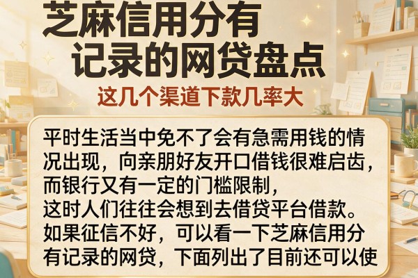芝麻信用分有记录的网贷盘点，这几个渠道下款几率大