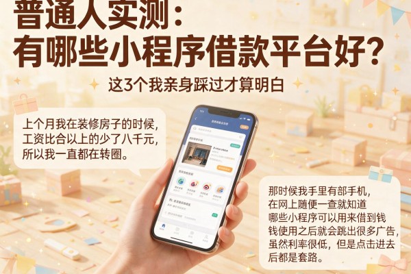 普通人实测：有哪些小程序借款平台好？这3个我亲身踩过才算明白