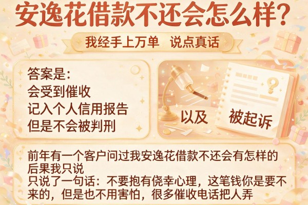 安逸花借款不还会怎么样？我经手上万单，说点真话