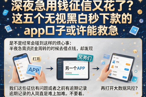 深夜急用钱征信又花了？这五个无视黑白秒下款的app口子或许能救急