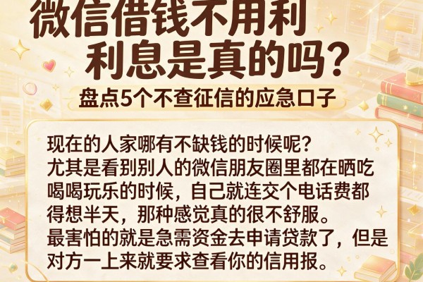 微信借钱不用利息是真的吗？盘点5个不查征信的应急口子