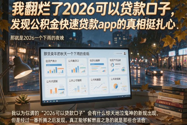 我翻烂了2026可以贷款口子，发现公积金快速贷款app的真相挺扎心