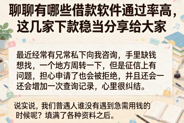 聊聊有哪些借款软件通过率高，这几家下款稳当分享给大家