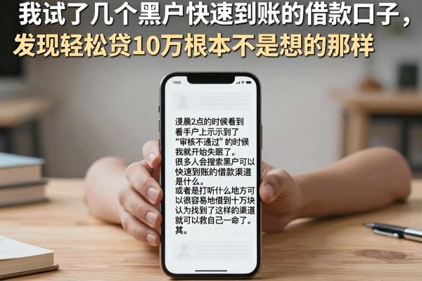 我试了几个黑户快速到账的借款口子，发现轻松贷10万根本不是想的那样
