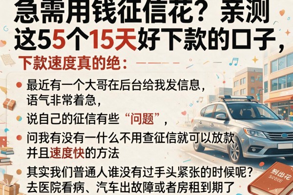 急需用钱征信花？亲测这5个15天好下款的口子，下款速度真的绝