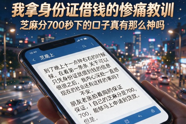 我拿身份证借钱的惨痛教训，芝麻分700秒下的口子真有那么神吗