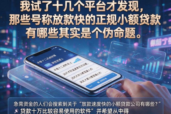 我试了十几个平台才发现，那些号称放款快的正规小额贷款有哪些其实是个伪命题