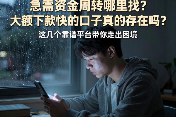 急需资金周转哪里找？大额下款快的口子真的存在吗？这几个靠谱平台带你走出困境