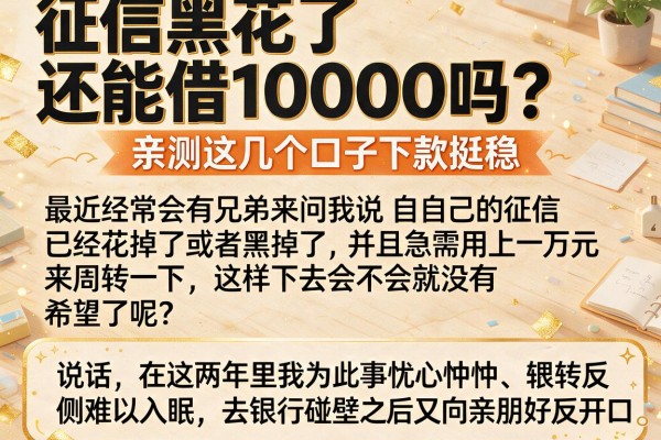 征信黑花了还能借10000吗？亲测这几个口子下款挺稳