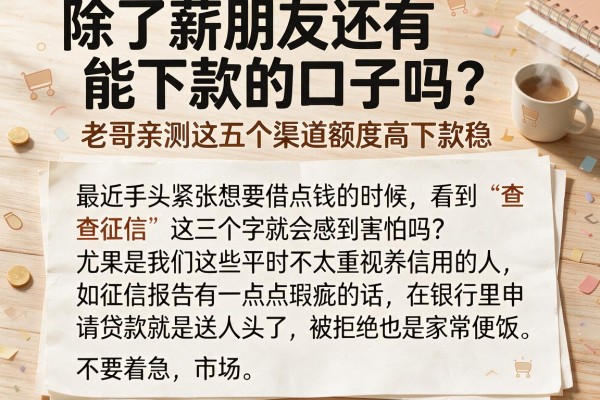 除了薪朋友还有能下款的口子吗？老哥亲测这五个渠道额度高下款稳
