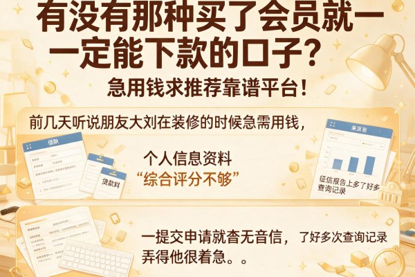 有没有那种买了会员就一定能下款的口子？急用钱求推荐靠谱平台！