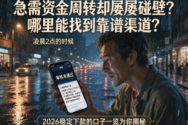 急需资金周转却屡屡碰壁？哪里能找到靠谱渠道？2026稳定下款的口子一览为你揭秘