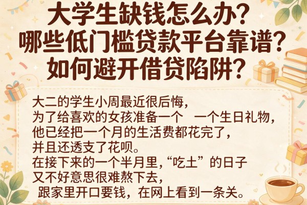 大学生缺钱怎么办？哪些低门槛贷款平台靠谱？如何避开借贷陷阱？