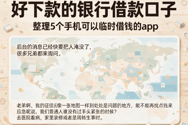 好下款的银行借款口子，整理5个手机可以临时借钱的app