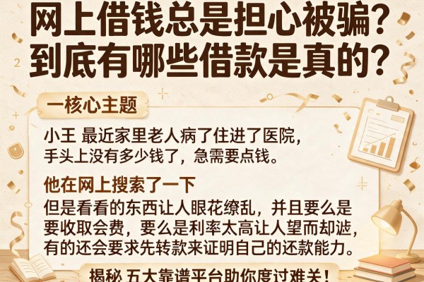 网上借钱总是担心被骗？到底有哪些借款是真的？揭秘五大靠谱平台助你度过难关！
