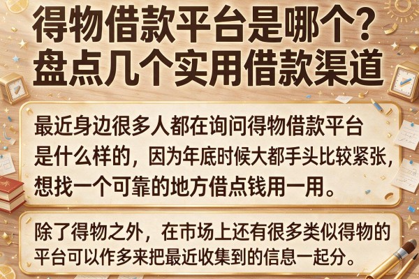 得物借款平台是哪个？盘点几个实用借款渠道