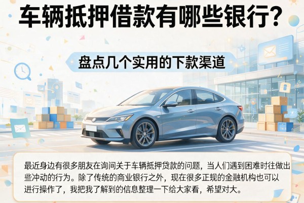 车辆抵押借款有哪些银行？盘点几个实用的下款渠道
