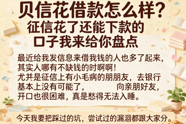 贝信花借款怎么样？征信花了还能下款的口子我来给你盘点