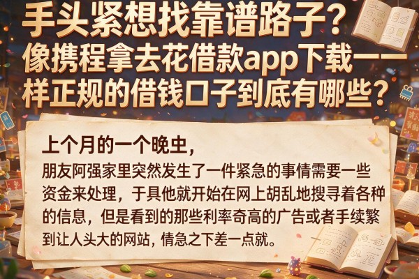手头紧想找靠谱路子？像携程拿去花借款app下载一样正规的借钱口子到底有哪些？