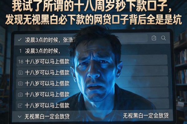 我试了所谓的十八周岁秒下款口子，发现无视黑白必下款的网贷口子背后全是坑