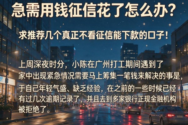 急需用钱征信花了怎么办？求推荐几个真正不看征信能下款的口子！