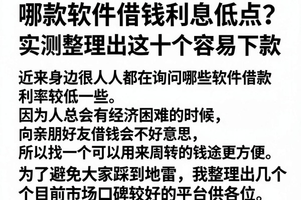 哪款软件借钱利息低点?实测整理出这十个容易下款的