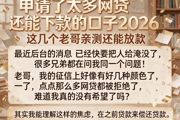 申请了太多网贷还能下款的口子2026，这几个老哥亲测还能放款