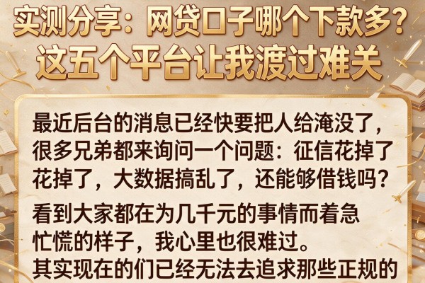 实测分享：网贷口子哪个下款多？这五个平台让我渡过难关