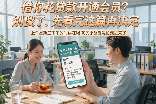 借你花贷款开通会员？别傻了，先看完这篇再决定