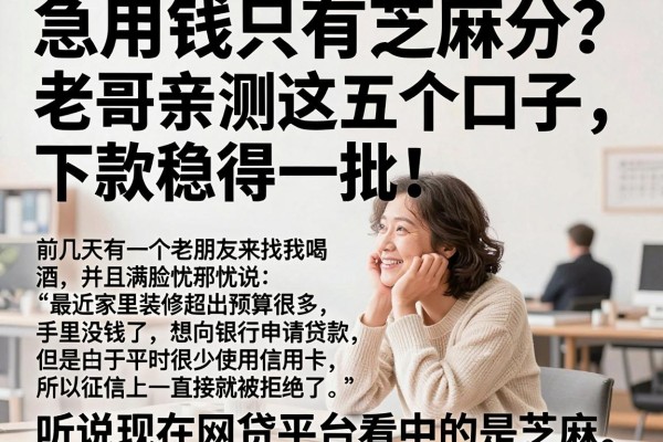 急用钱只有芝麻分？老哥亲测这五个口子，下款稳得一批！