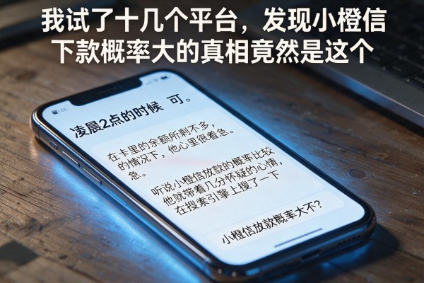 我试了十几个平台，发现小橙信下款概率大的真相竟然是这个