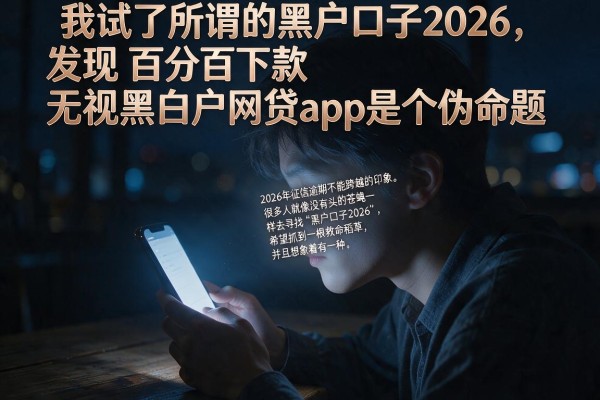 我试了所谓的黑户口子2026，发现百分百下款无视黑白户网贷app是个伪命题