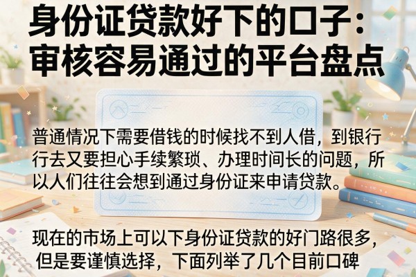 身份证贷款好下的口子：审核容易通过的平台盘点