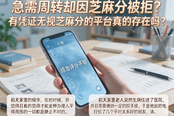 急需周转却因芝麻分被拒？有凭证无视芝麻分的平台真的存在吗？