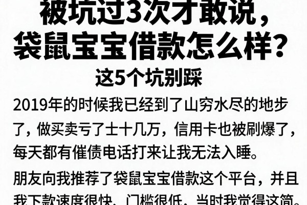 被坑过3次才敢说，袋鼠宝宝借款怎么样？这5个坑别踩
