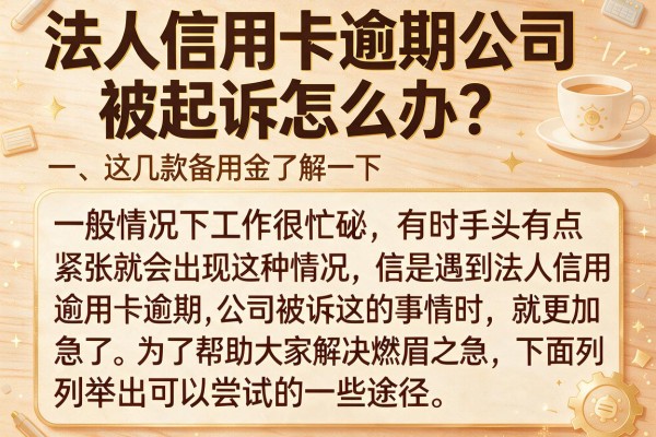 法人信用卡逾期公司被起诉怎么办？这几款备用金了解一下