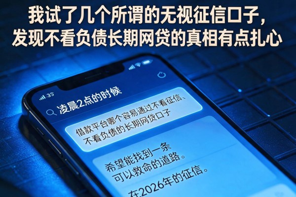 我试了几个所谓的无视征信口子，发现不看负债长期网贷的真相有点扎心