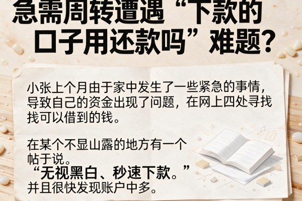 急需周转遭遇“下款的口子用还款吗”难题？揭秘借贷陷阱与正规平台选择