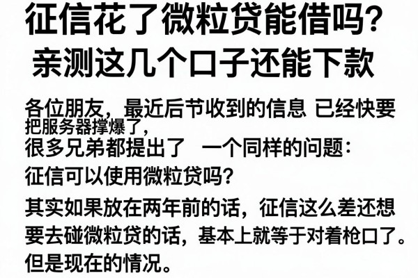 征信花了微粒贷能借吗？亲测这几个口子还能下款